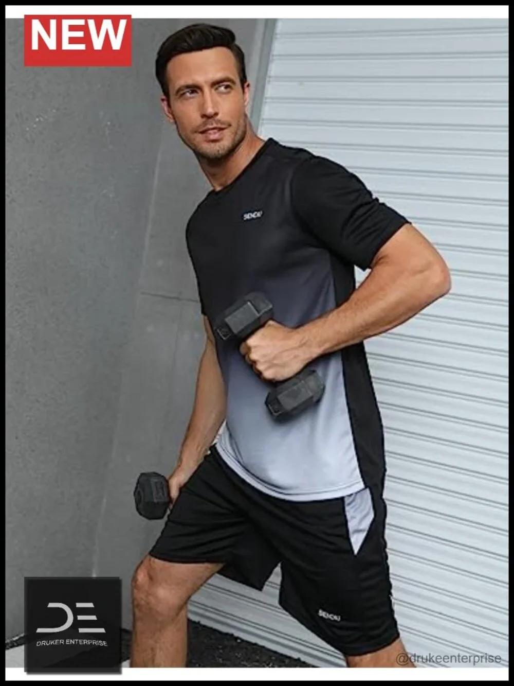 Men's 3-Piece Workout Set Quick-Dry Athletic Shorts & Shirts